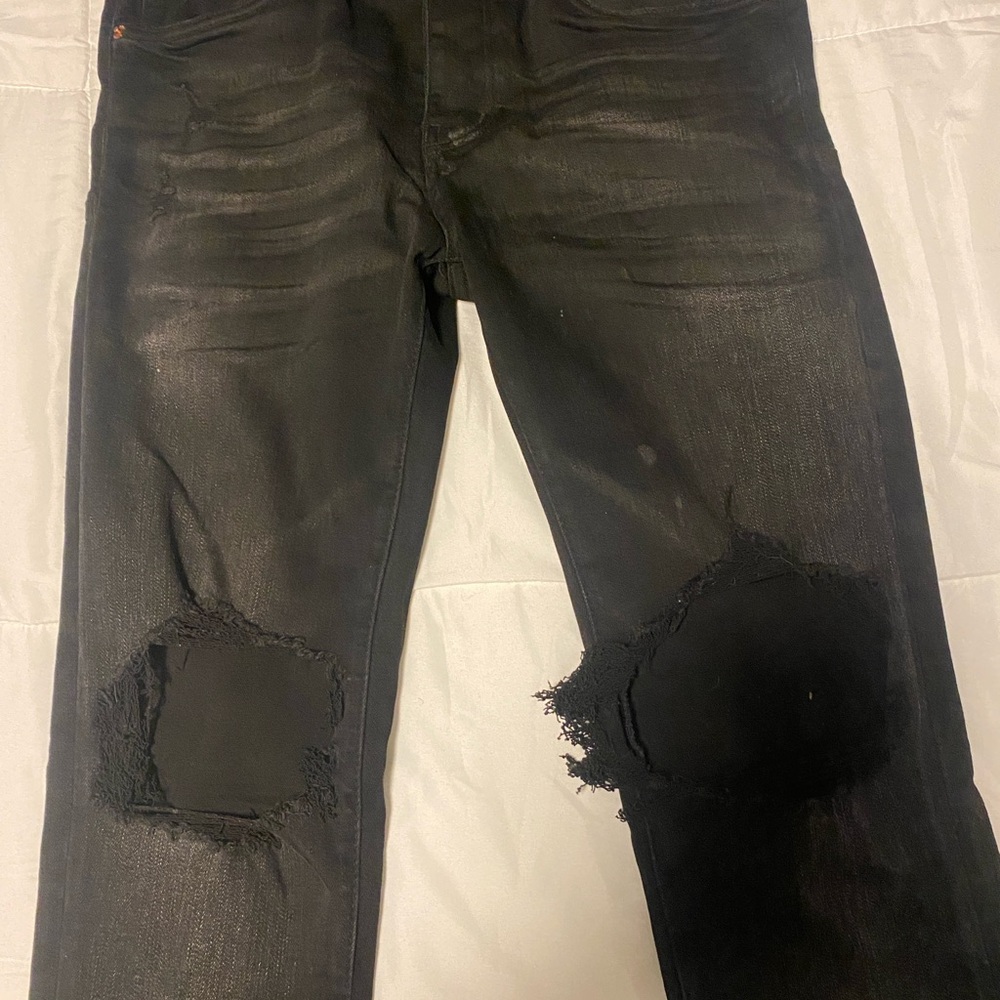 Black purple jeans ripped